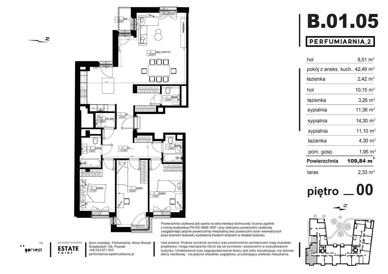 Perfumiarnia 2 | mieszkanie 109,12  m² | B.01.05 - Pełny obrazek: 2/7