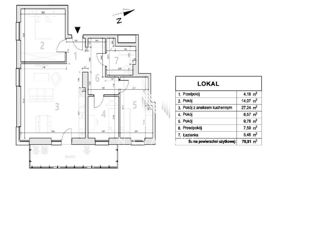 4 Pokoje 77M2 Fordon - Pełny obrazek: 2/5