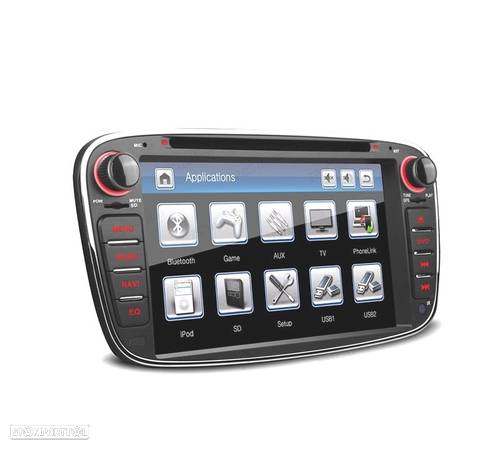AUTO RADIO 2DIN 7" PARA FORD REDONDO COR PRETO USB GPS TACTIL HD - 4