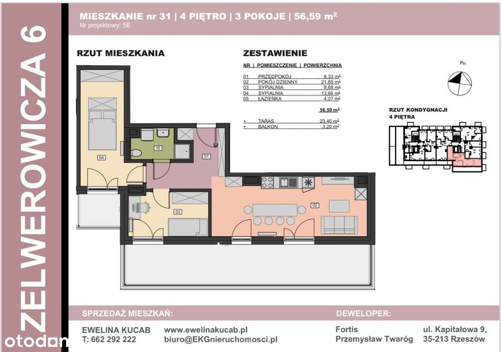 Dwustronne mieszkanie 3 pokojowe blisko centrum-9