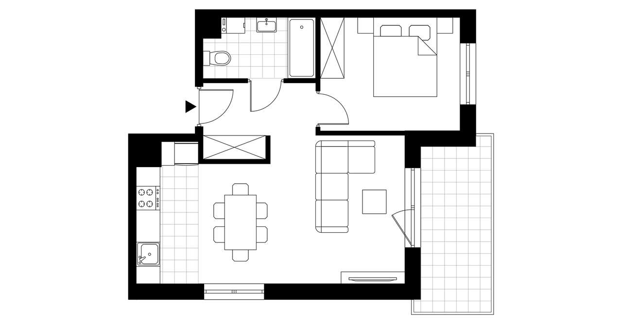 2-pokojowe mieszkanie 42m2 + balkon Bez Prowizji - Pełny obrazek: 3/8