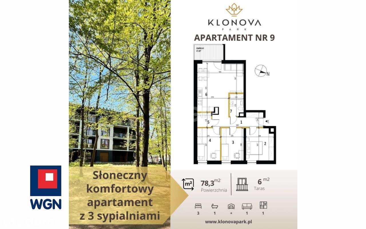 Klonova Park | Komfortowy Apartament | 4 pokoje |-0