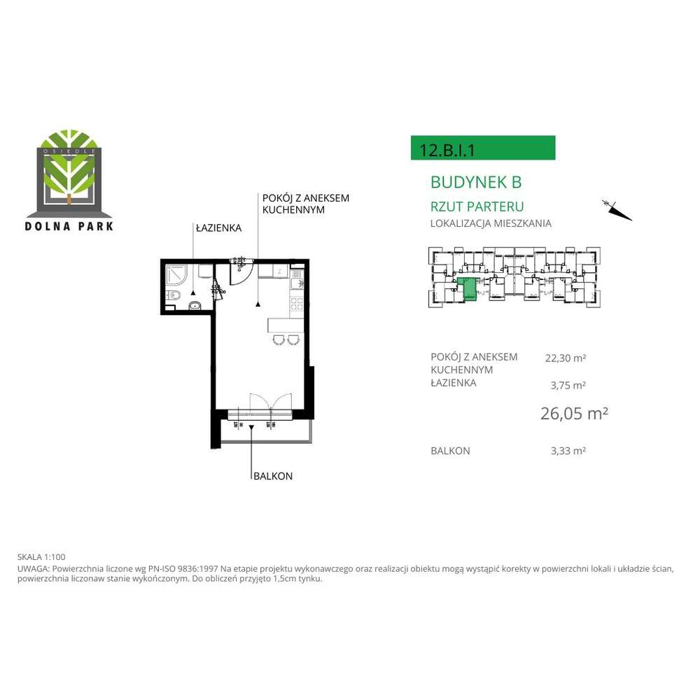 Osiedla Dolna Park | mieszkanie 1-pok. | 12.B.I.1 - Pełny obrazek: 2/9