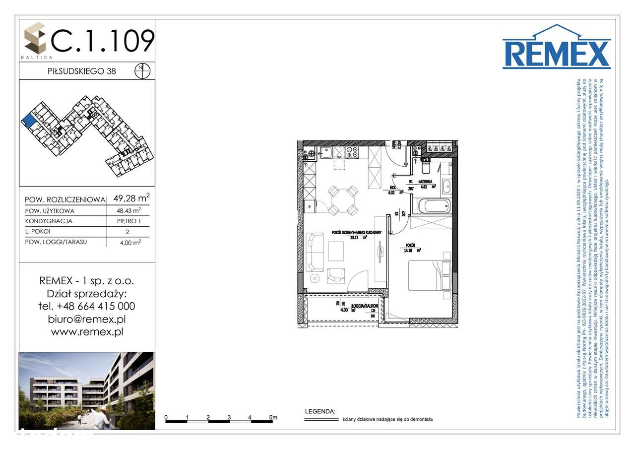 BA͏LT͏IC͏͏A | mieszkanie 2-pok. | C.1.109 - Pełny obrazek: 2/7