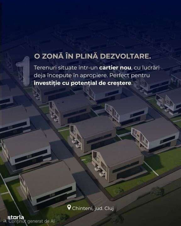 Teren autorizatie duplex, 500mp, utilitati, Chinteni - Imagine principală: 2/4