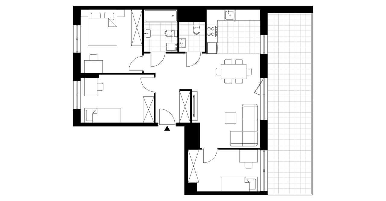 4-pokojowe mieszkanie 73m2 + taras Bez Prowizji - Pełny obrazek: 3/8