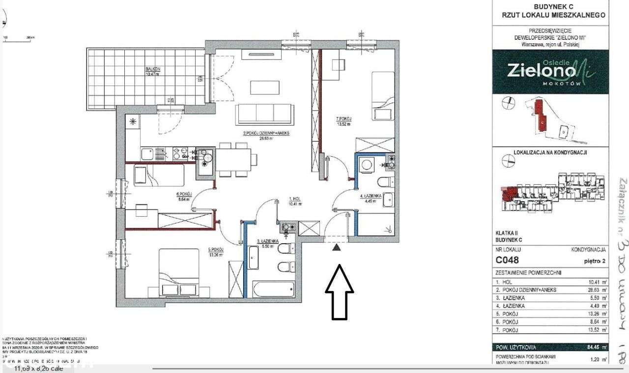 Cesja:86m².4pok. ''Zielono Mi''. Msc.Post. w cenie-1