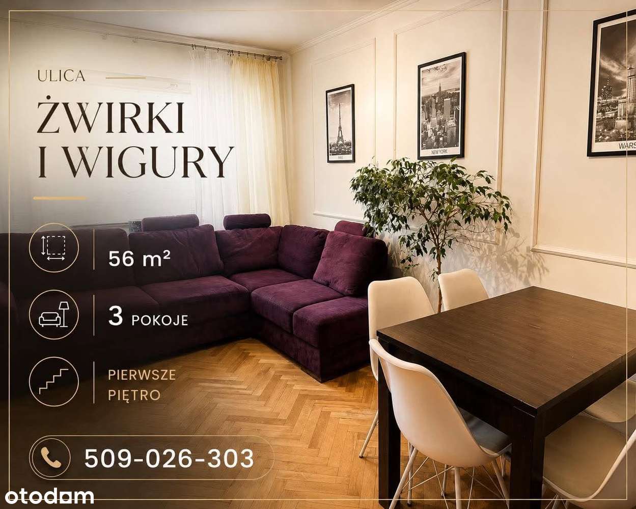 ul. Żwirki i Wigury - mieszkanie o pow. 56m, I piętro, 3 pokoje-0