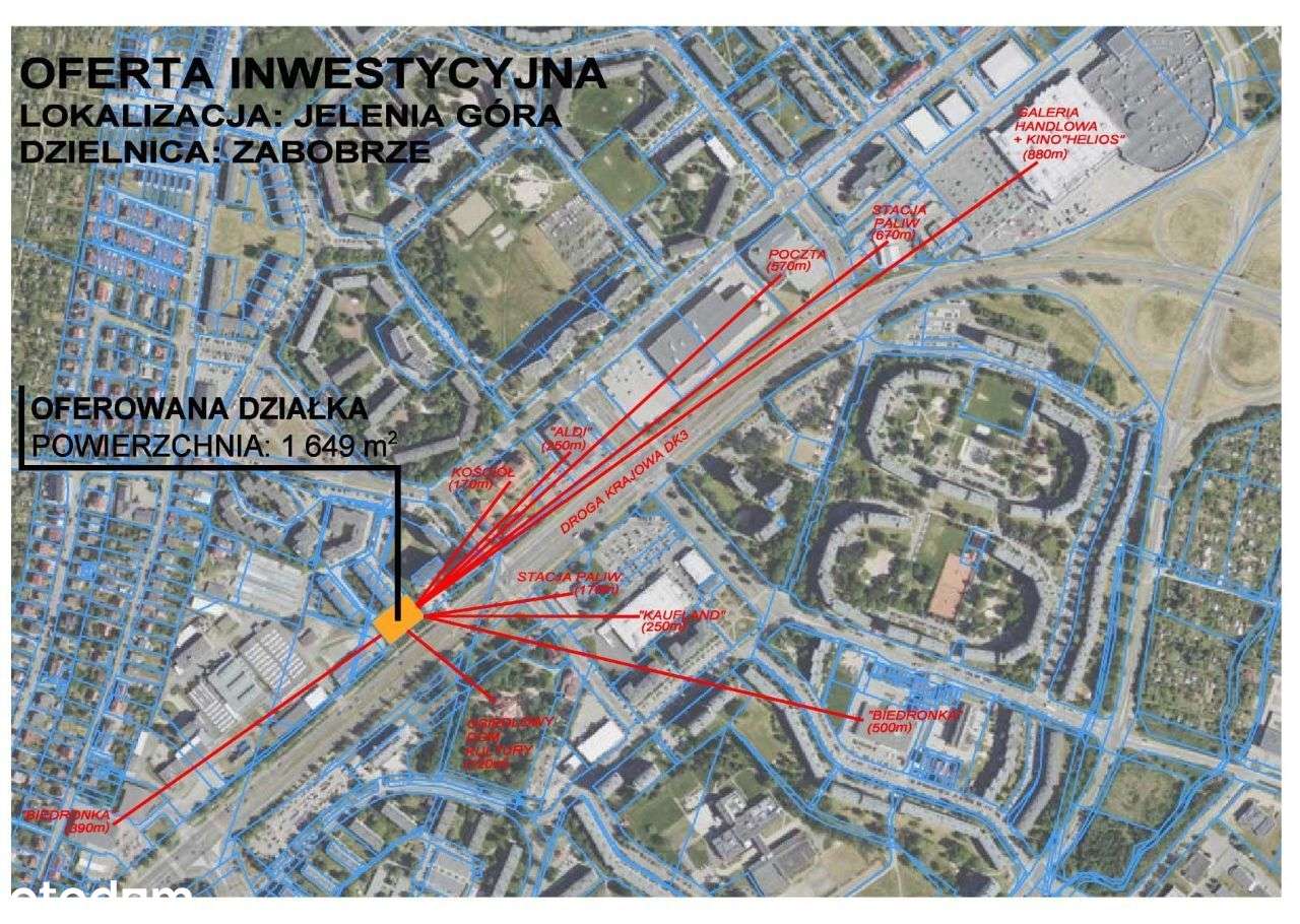 Działka inwestycyjna usługowa/mieszkalno-usługowa