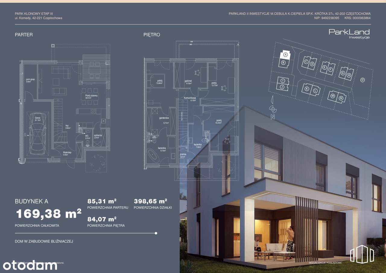 Nowy dom pod koronami drzew 169 m² | Częstochowa Grabówka - ul.Komedy