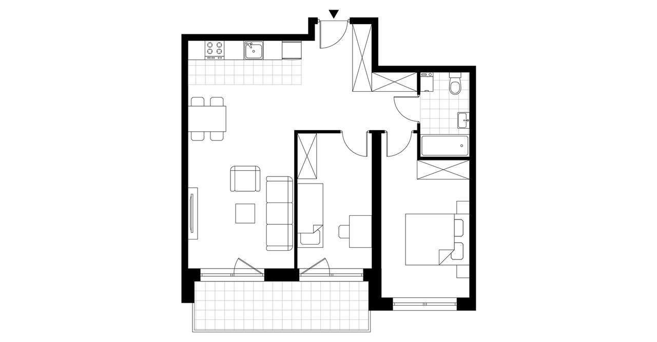 3-pokojowe mieszkanie 60m2 + balkon - Pełny obrazek: 3/8