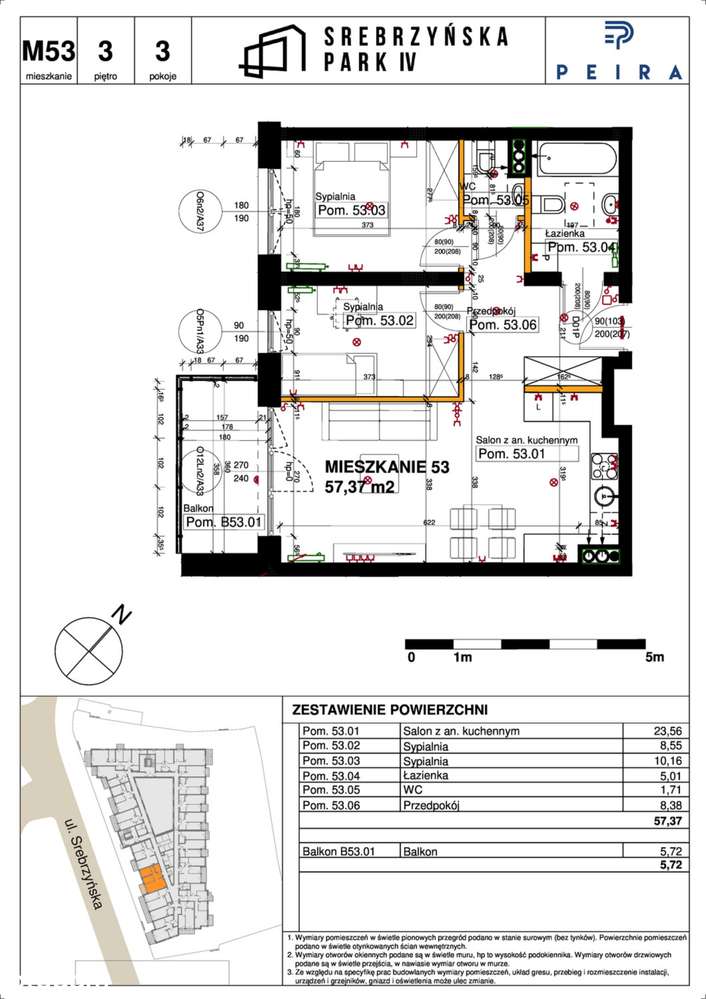 Srebrzyńska Park I​V | mieszkanie 3-pok. | M53 - Pełny obrazek: 2/7