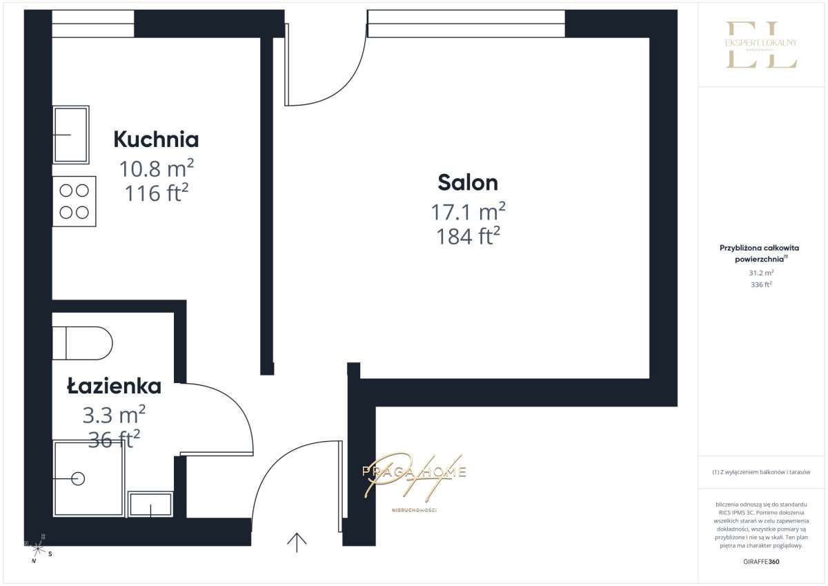 33 m² z dużym balkonem i widną kuchnią – pohled 6