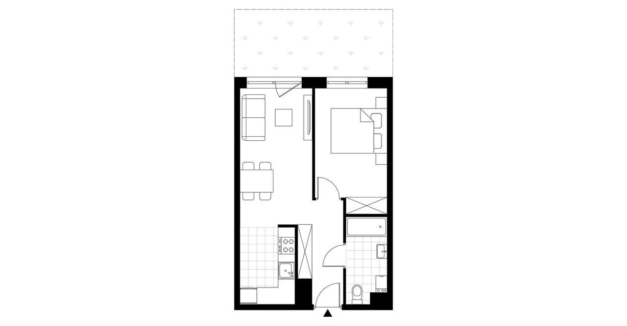 2-pokojowe mieszkanie 40m2 + ogródek - Pełny obrazek: 4/9