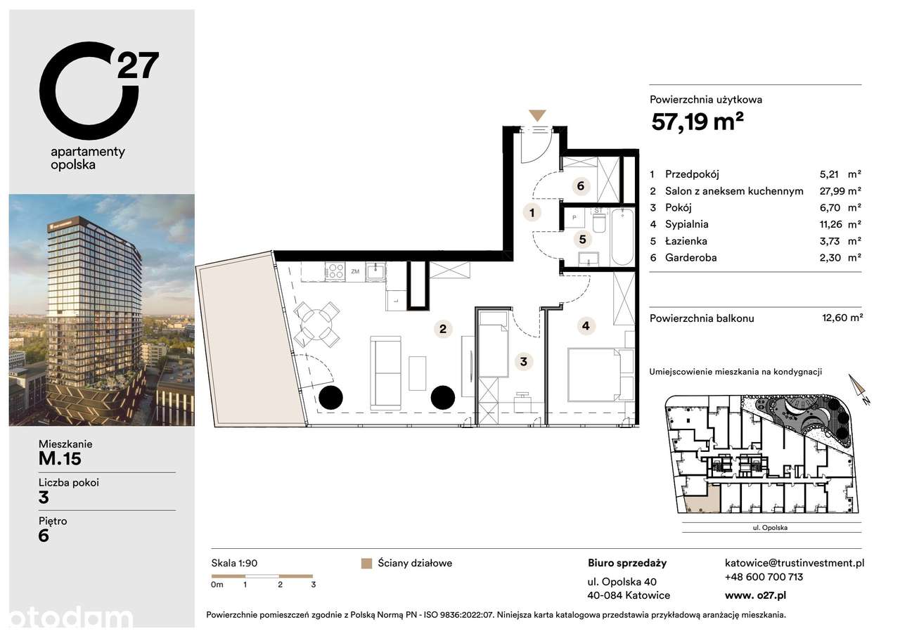 3-pokojowe mieszkanie 57m2 + balkon Bezpośrednio - Pełny obrazek: 3/10