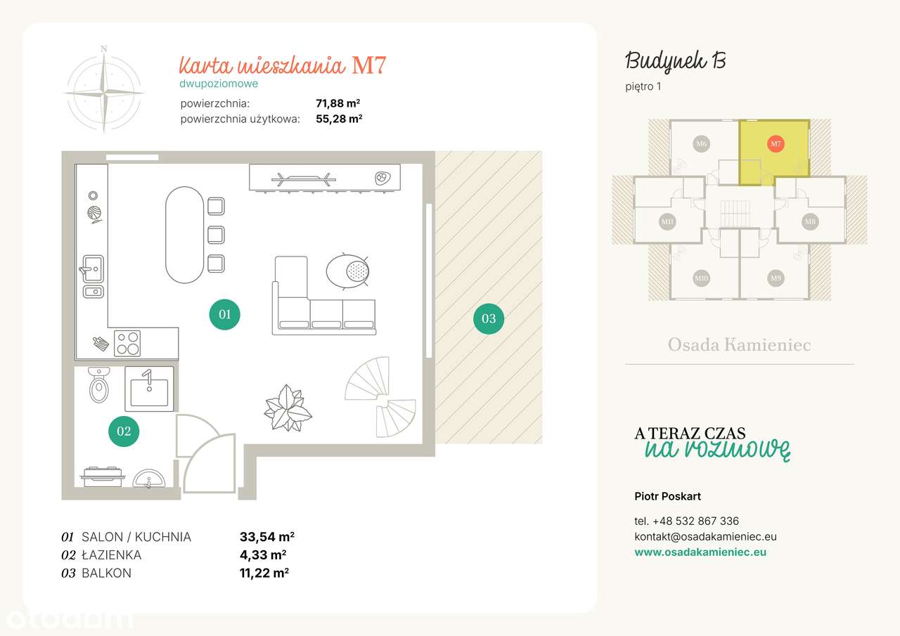Osada Kamieniec|mieszkanie z loggią| B_M7 - Pełny obrazek: 2/9