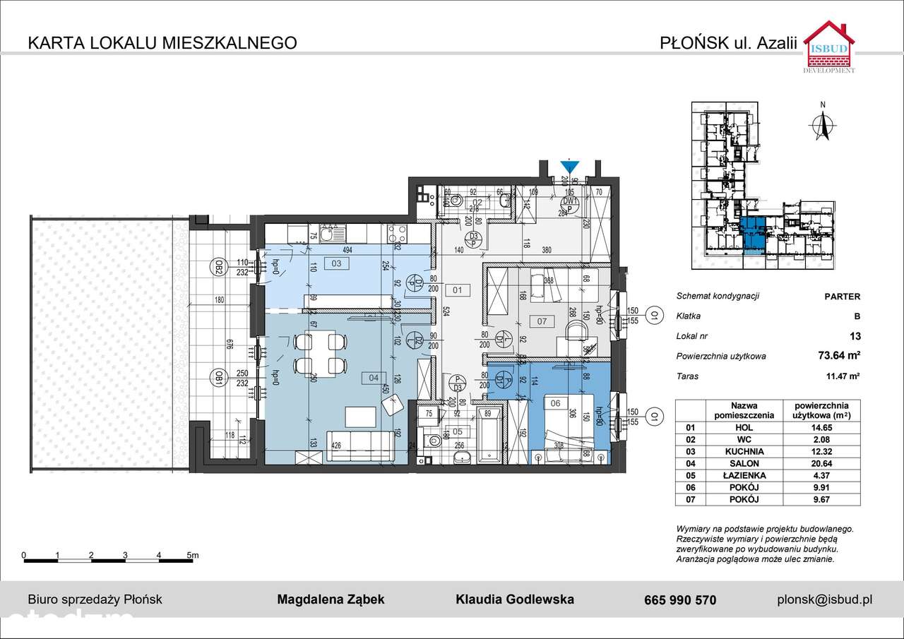 Osiedle przy Azalii | mieszkanie 3-pok. | B13 - Pełny obrazek: 2/7