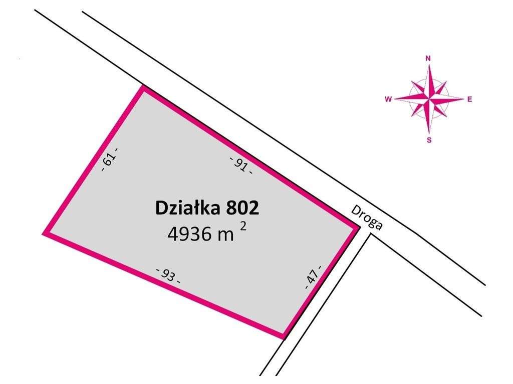 Działka 49 ar pod siedlisko, prąd i gaz na miejscu - Pełny obrazek: 4/11