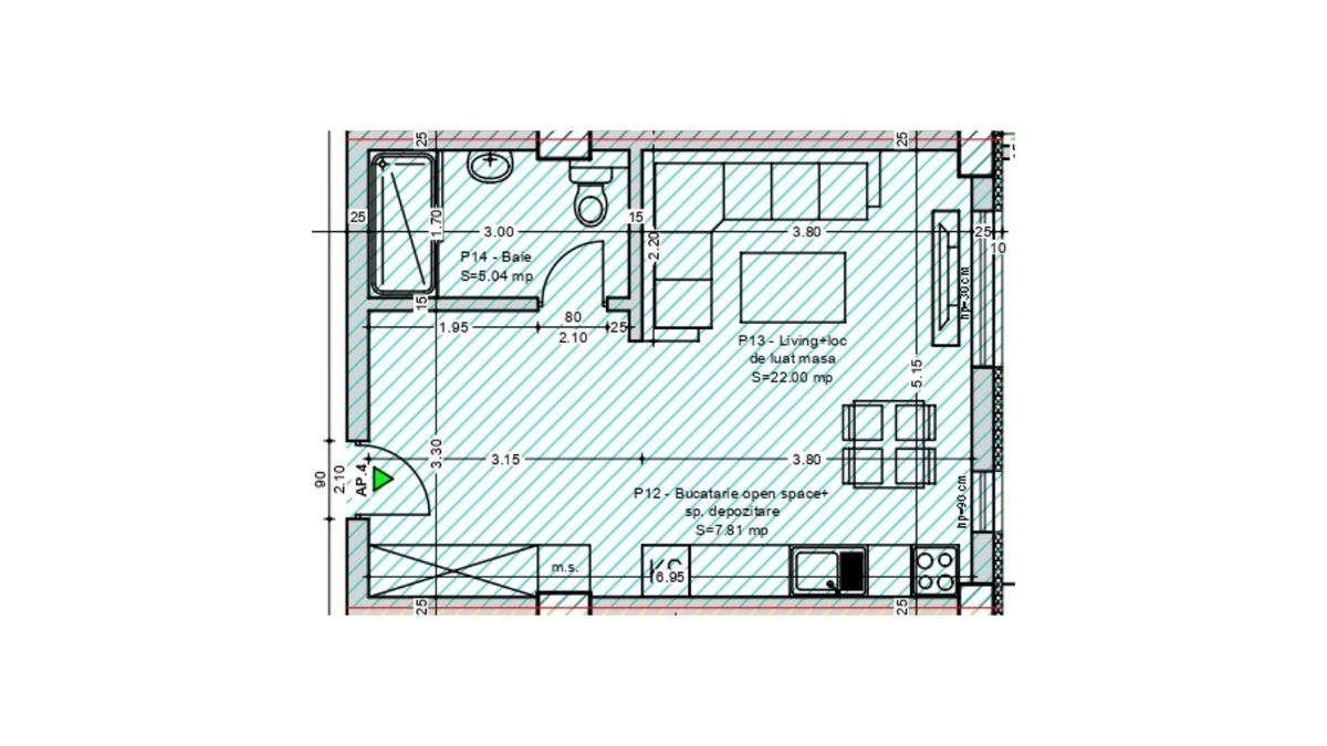 Studio de vânzare în Mangalia, în cadrul ansamblului „Casa Cristian” - Imagine principală: 5/7
