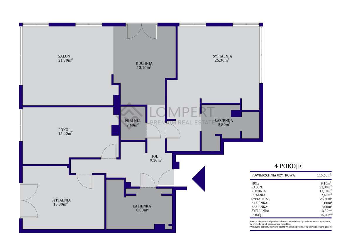 3-4 pokoje | 115 m2 | ogród 143 m2 | Mokotów-17