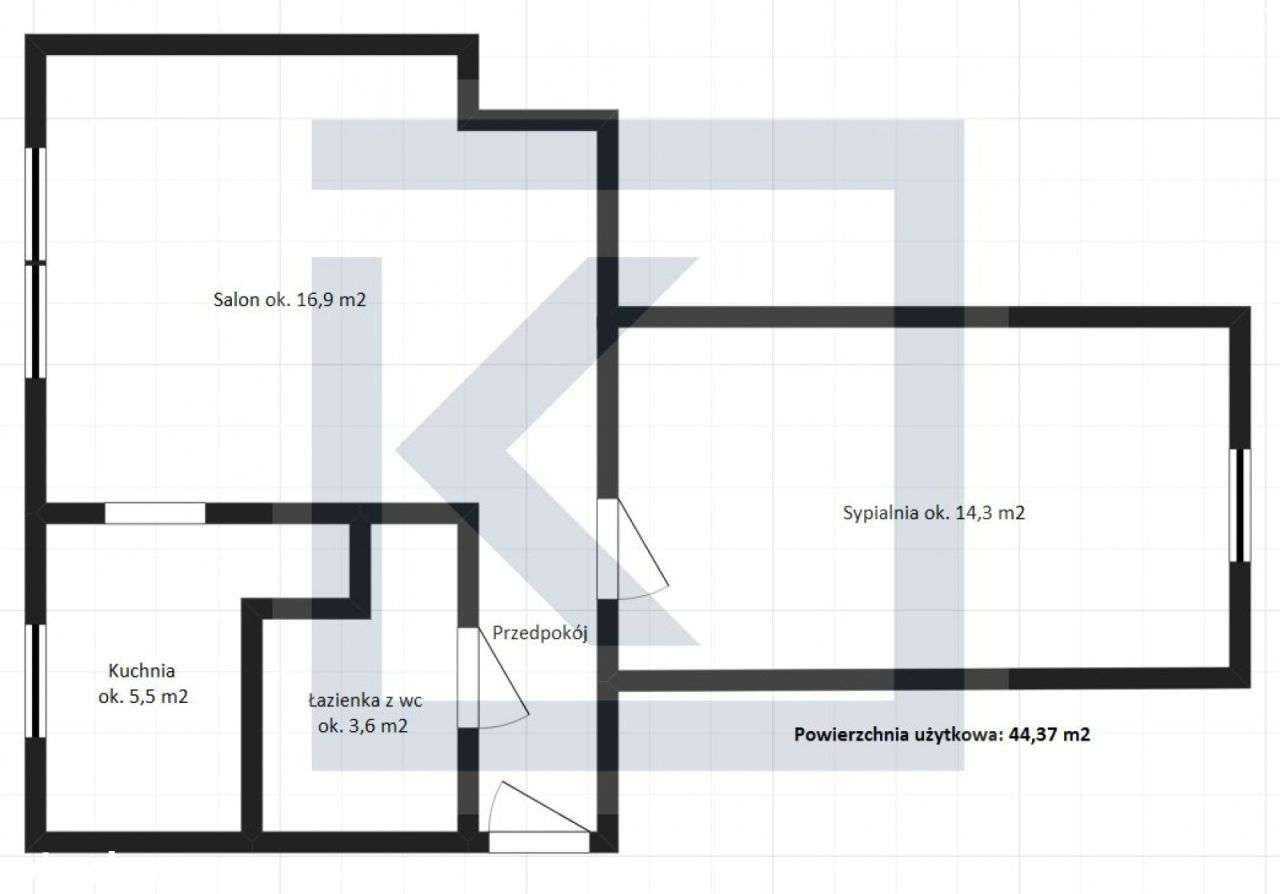 Śródmieście/ 2 pokoje/ 44 m2-7