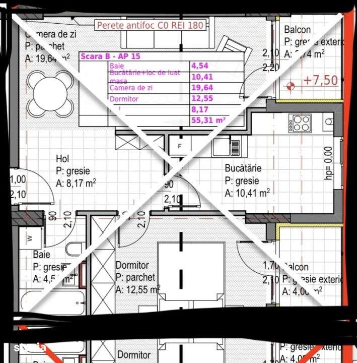 Apartament 2 camere de 55,31mp, pe strada Soporului - Imagine principală: 1/1