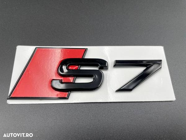 Set embleme Premium Audi S7 Negru / Roșu - 7