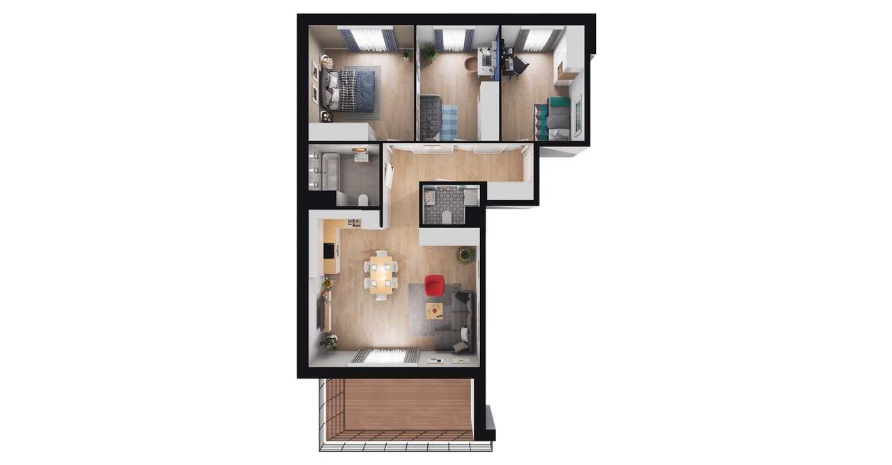 4-pokojowe mieszkanie 79m2 + balkon Bez Prowizji - Pełny obrazek: 3/6