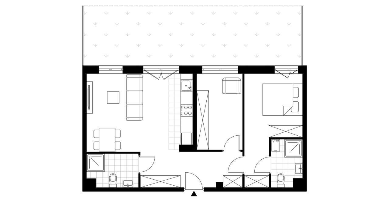 3-pokojowe mieszkanie 58m2 + ogródek - Pełny obrazek: 3/8