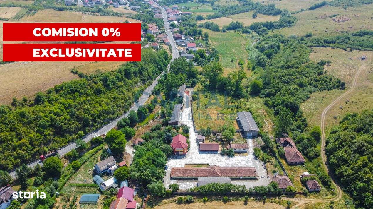 Teren intravilan, 10.000 mp, Imprejmuit+ drum privat+cladire de birour - Imagine principală: 1/19