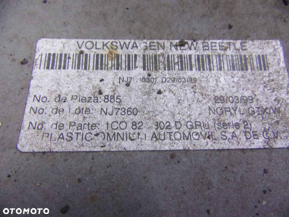 BŁOTNIK PRAWY TYLNY VOLKSWAGEN NEW BEETLE I 1 - 6