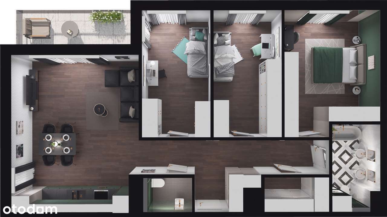 Kolejova 1 | mieszkanie 4-pok. | B.03.40 - Pełny obrazek: 3/9