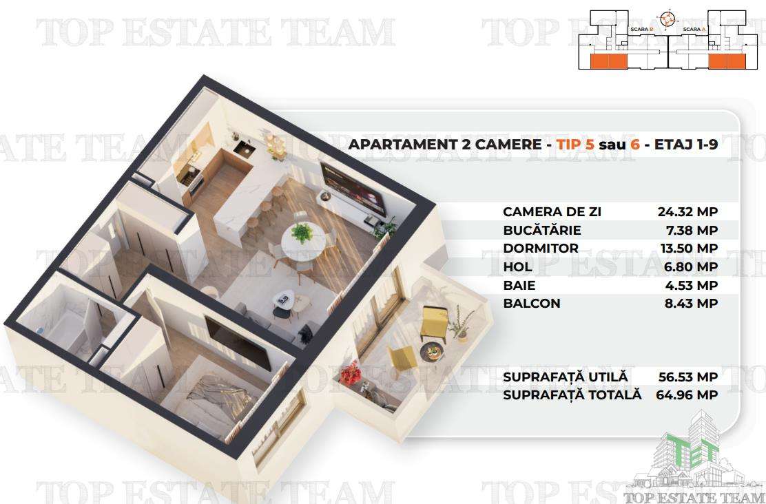 SUPER-PRET Apartament 2 camere  bloc nou zona Antiaeriana - Imagine principală: 2/20