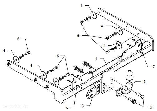 NOWY SŁUPSK AUTO HAK HOLOWNICZY do VW VOLKSWAGEN TRANSPORTER T4 SKRZYNIA / PODWÓJNA KABINA 1990-2003 - 3