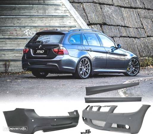 KIT CARROÇARIA PARA BMW E91 LOOK PACK M 05-08 COM PDC + LAVA FAROS - 1