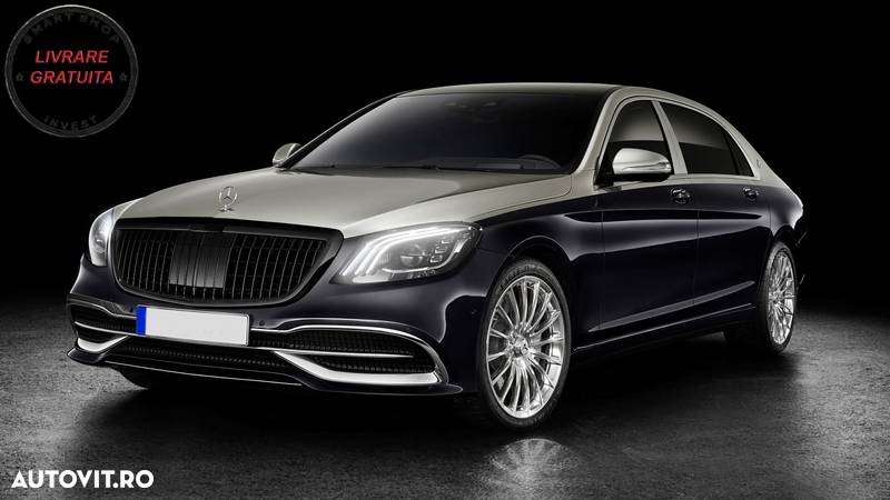 Grila Centrala Mercedes S-Class W222 X222 (2014-2020) Vertical Design Negru Lucios- livrare gratuita - 5