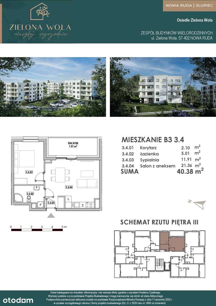 2-pokojowe mieszkanie z balkonem | Zielona Wola, Nowa Ruda-Słupiec