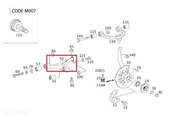 MERCEDES ML W164 Wahacz poprzeczny osi przedniej - 2