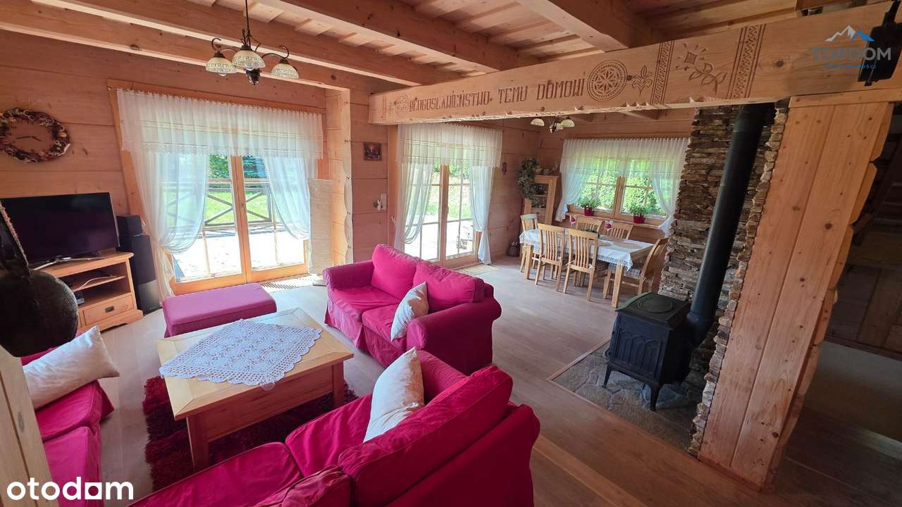 Piękny dom z półbala w Łapszach Niżnych - Pełny obrazek: 5/20