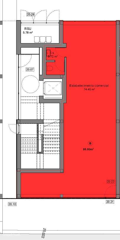 Loja para venda 227.4m2 área bruta centro da cidade de Espinho - Grande imagem: 4/4