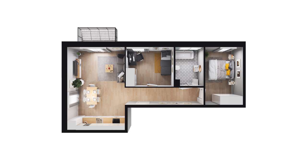 3-pokojowe mieszkanie 54m2 + balkon Bez Prowizji - Pełny obrazek: 2/8