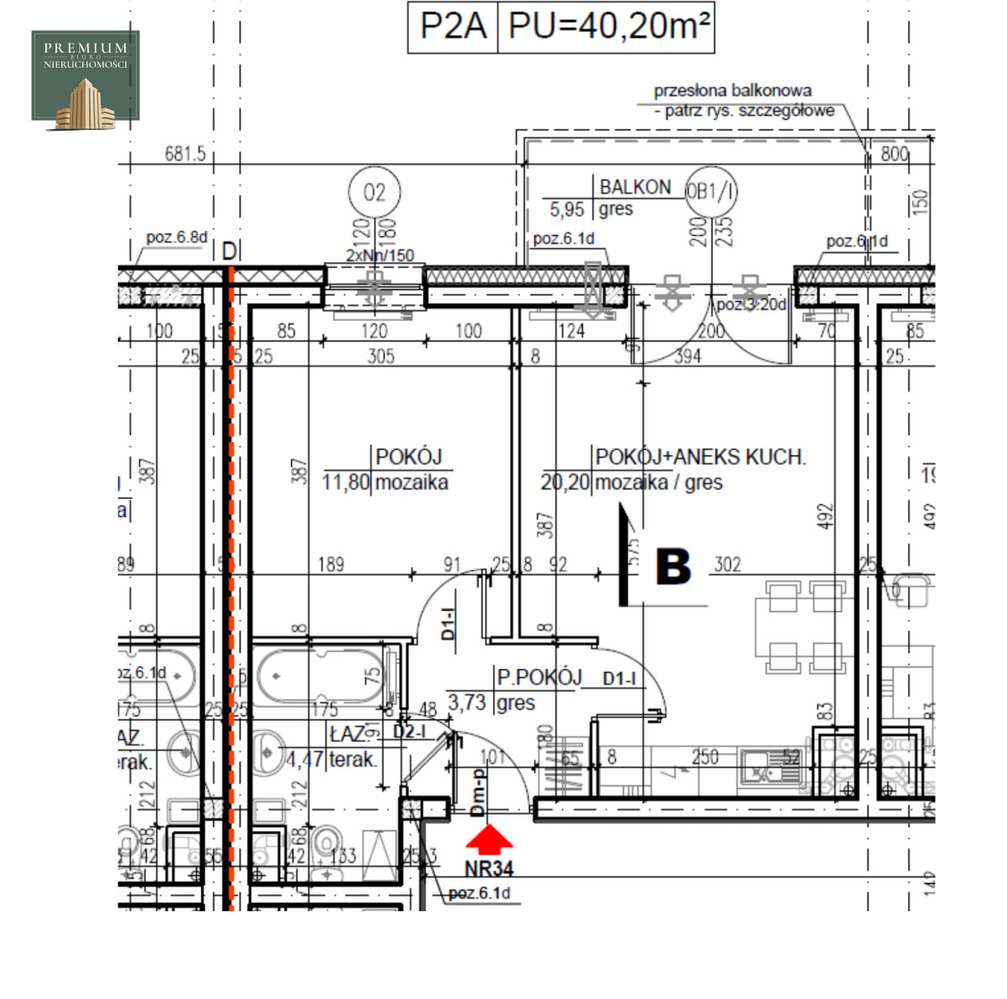 2 pokoje 40,20m2 ul.Rycerska Łomża-1