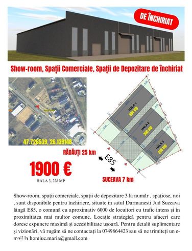 Spatiu comecial Nou de incheriat, Show-room, spatii depozitare