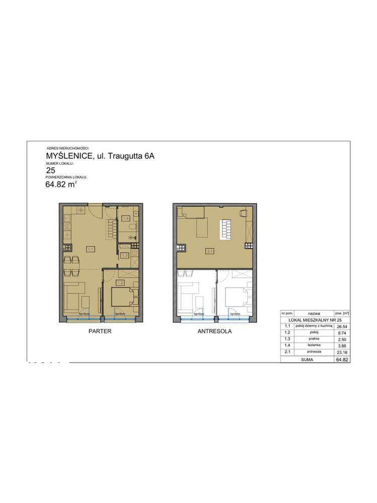 Mieszkanie 3 pokojowe Myślenice, ul. Traugutta 6A-4