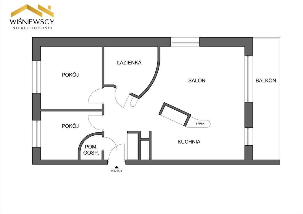 3 pokoje z balkonem, parter, Nad Jarem-14