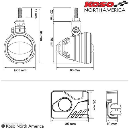 kit de faróis de nevoeiro led koso aurora - 2