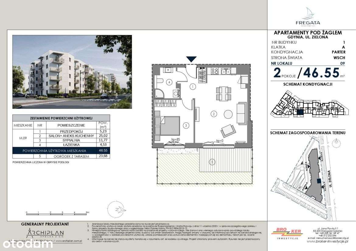 2-pokojowe mieszkanie 46m2 + ogródek Bezpośrednio - Pełny obrazek: 2/5