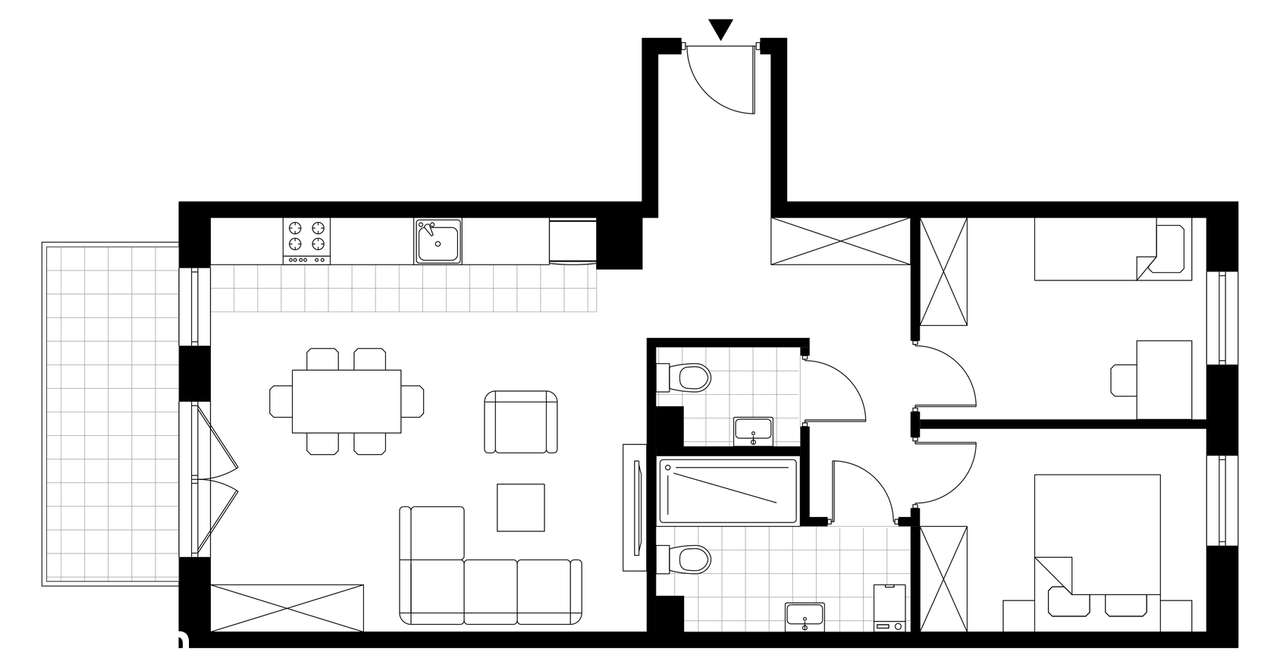 3-pokojowe mieszkanie 66m2 + balkon Bezpośrednio - Pełny obrazek: 3/8