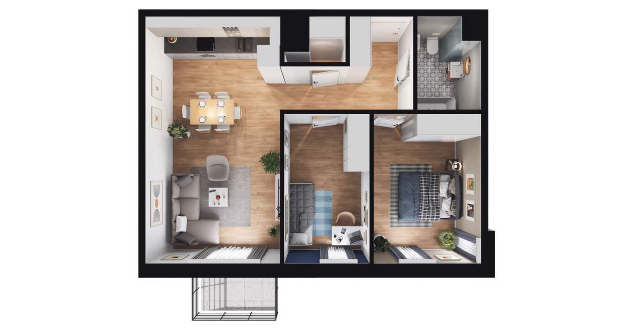 Skandinavia | mieszkanie 3-pok. | C.4.46 - Pełny obrazek: 2/8
