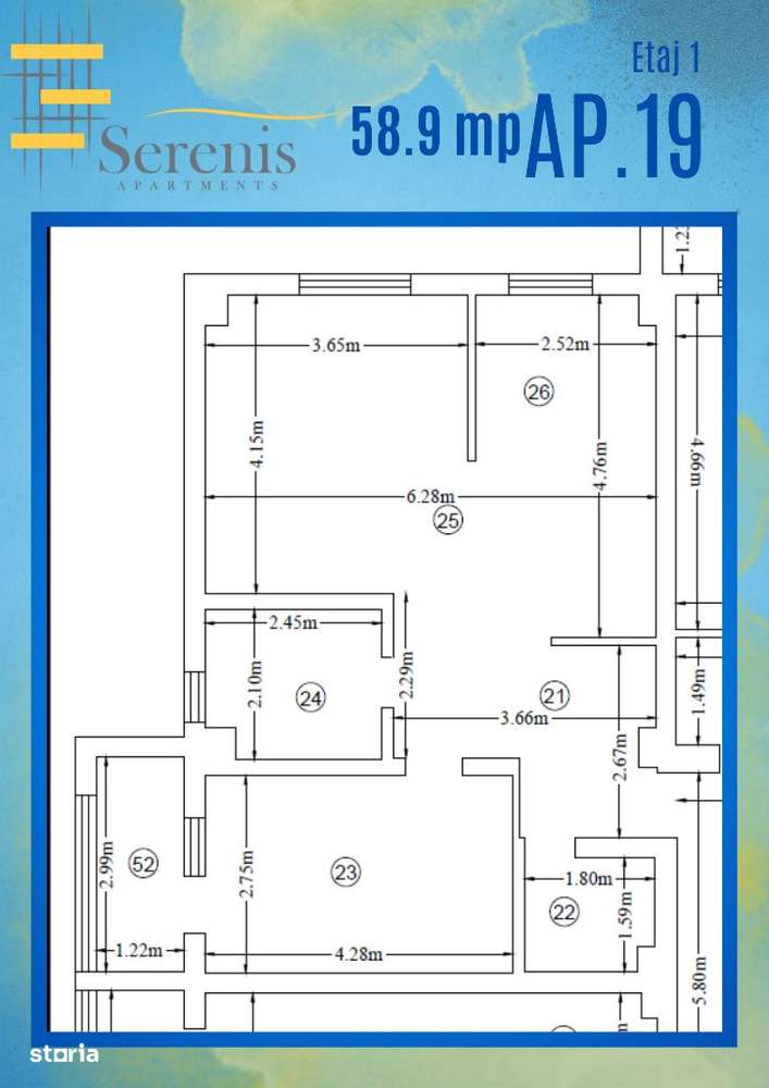 Intabulat! Ap 2 camere+parcare+boxa, 58.8 mp,Pacurari - Imagine principală: 4/9